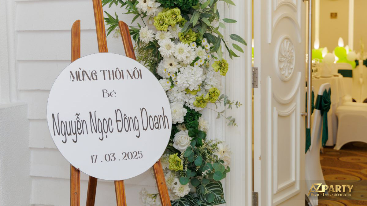 Backdrop tiệc thôi nôi hình ảnh đại dương sóng biển dành riêng cho bé Đông Danh
