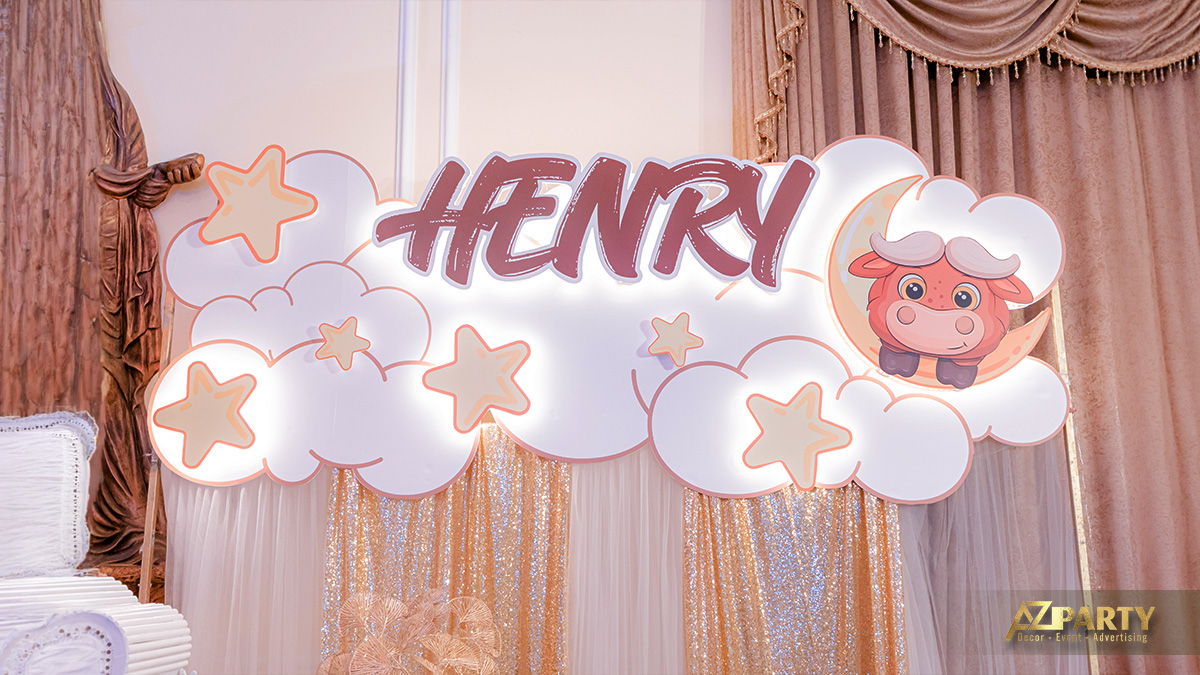 Backdrop chụp ảnh ấn tượng và nổi bật tại tiệc sinh nhật bé Henrry