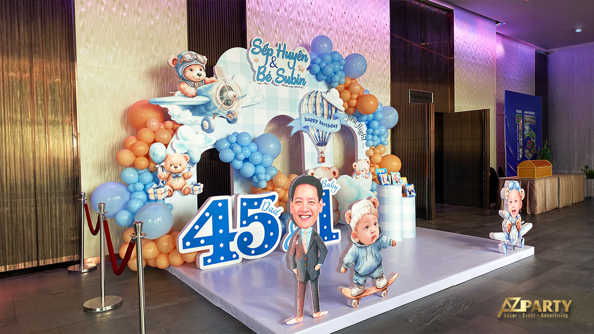 Backdrop trang trí thôi nôi rực rỡ và sinh động dành cho bé Sutin