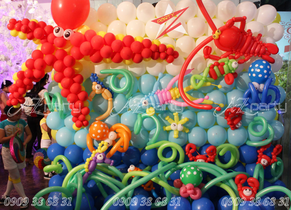Trang trí bong bóng sinh nhật chủ đề đại dương