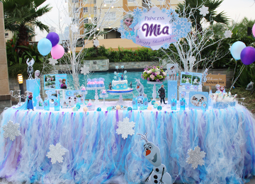 Trang trí tiệc sinh nhật chủ đề Frozen