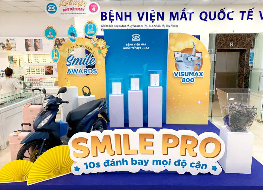 Photo booth sự kiện SMILE PRO sáng tạo tại bệnh viện mắt Việt Nga