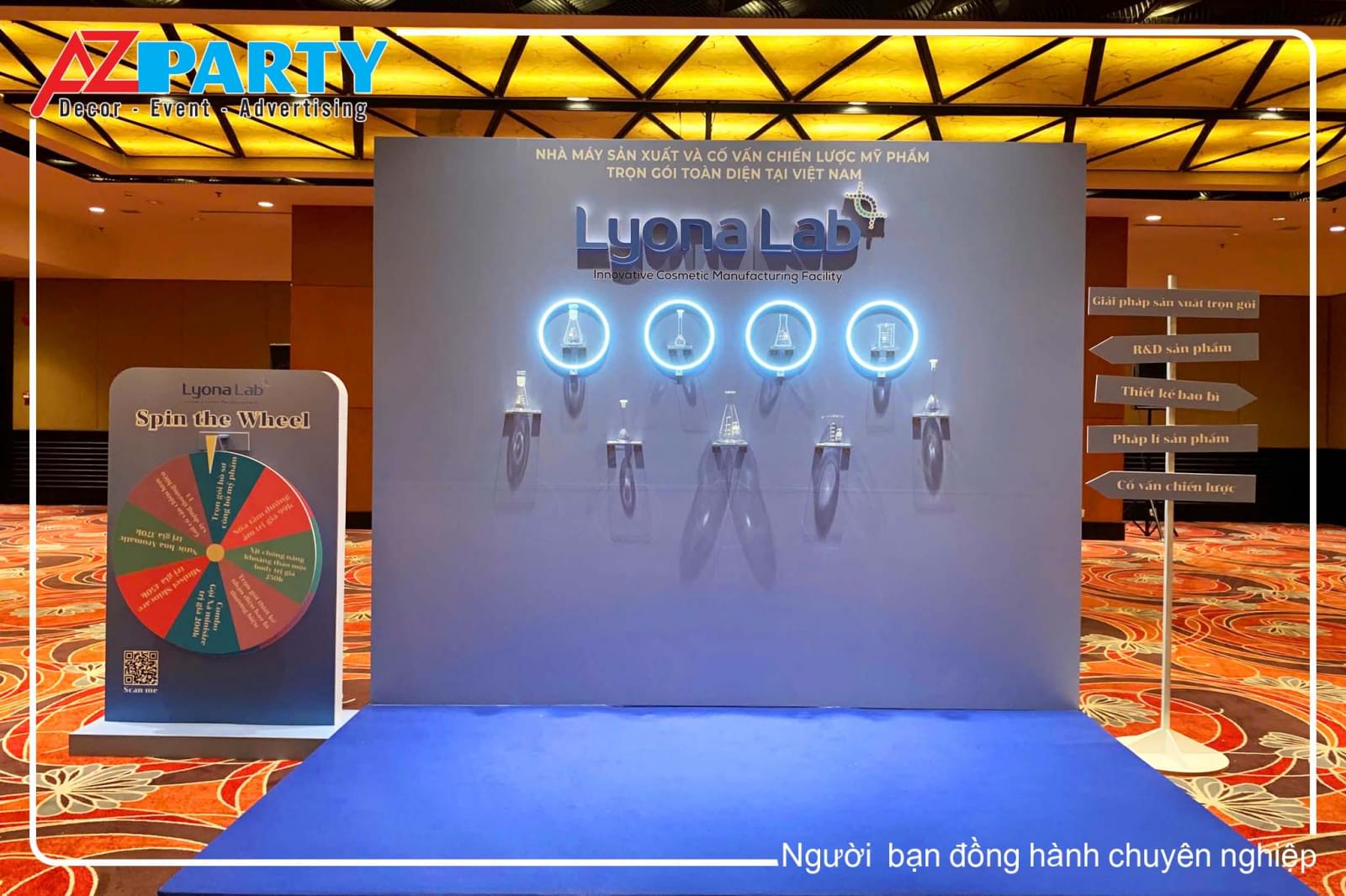 mặt trước booth Lyona Lab tại sự kiện MMO Global 2025 