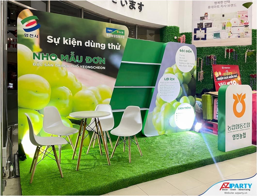 Booth sự kiện dùng thử nho mẫu đơn