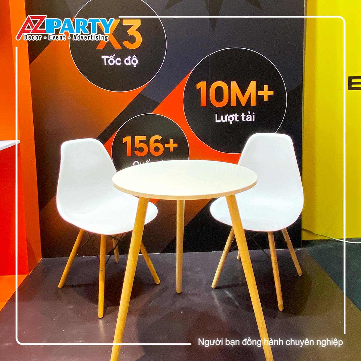 bộ bàn ghế tại booth