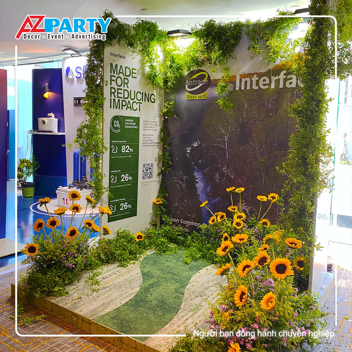 góc bên phải của booth