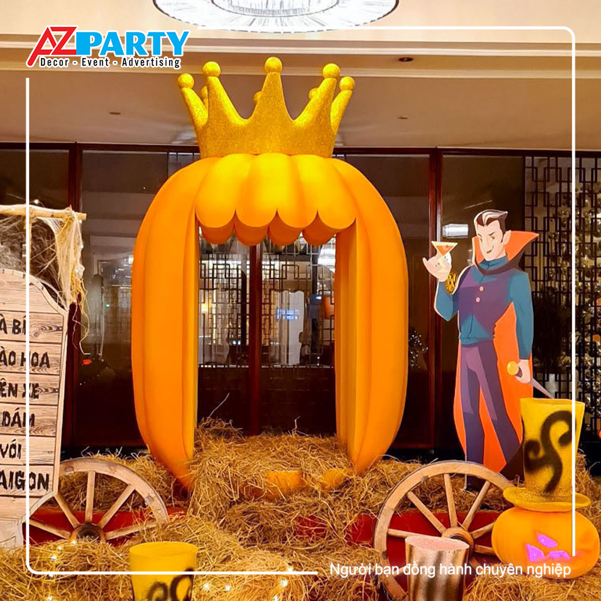 cận cảnh Hoàng Tử và xe kéo bí ngô