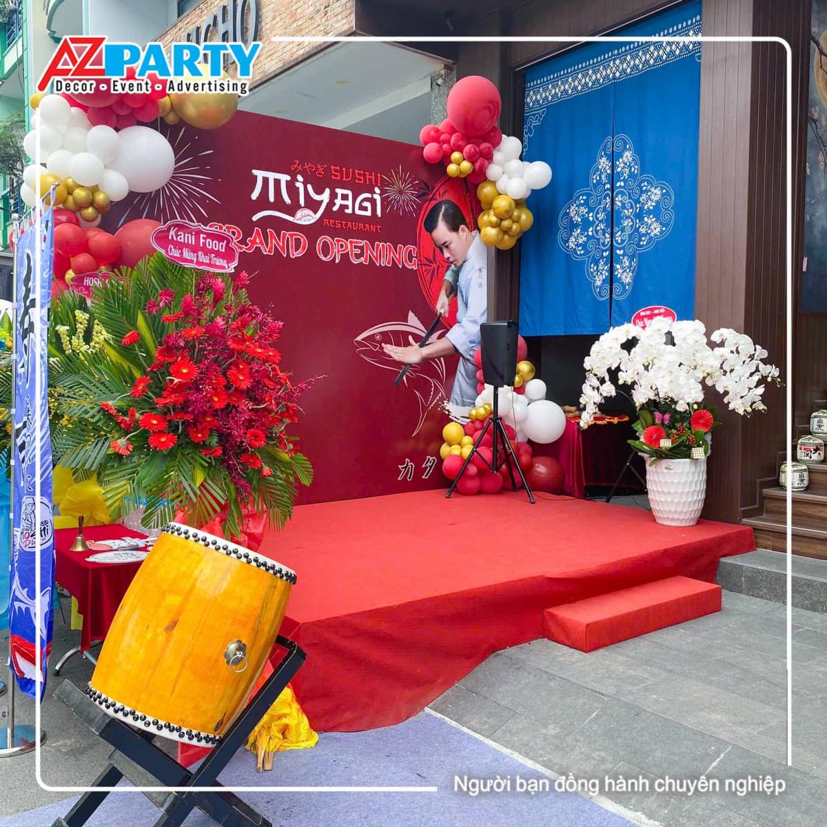 Backdrop khai trương nhà hàng Miyagi 