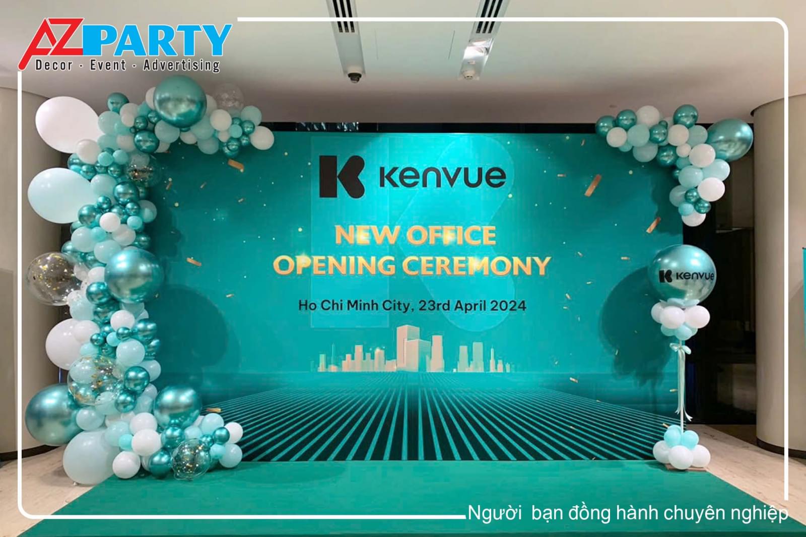 background khai trương xanh ngọc