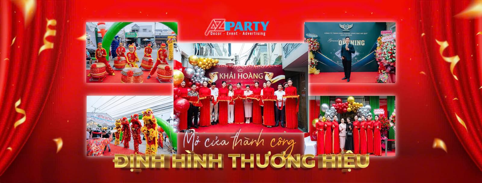 Banner dịch vụ tổ chức và trang trí khai trương