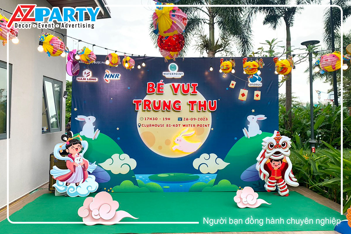 backdrop trong đêm tiệc trung thu khu đô thị Waterpoint