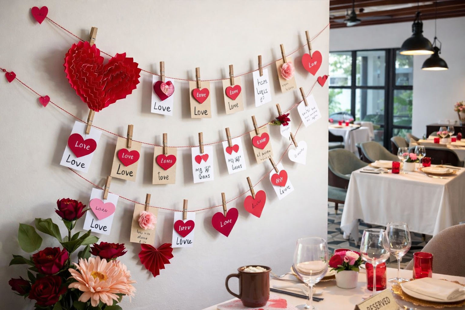 Mẫu decor dây treo tình yêu 