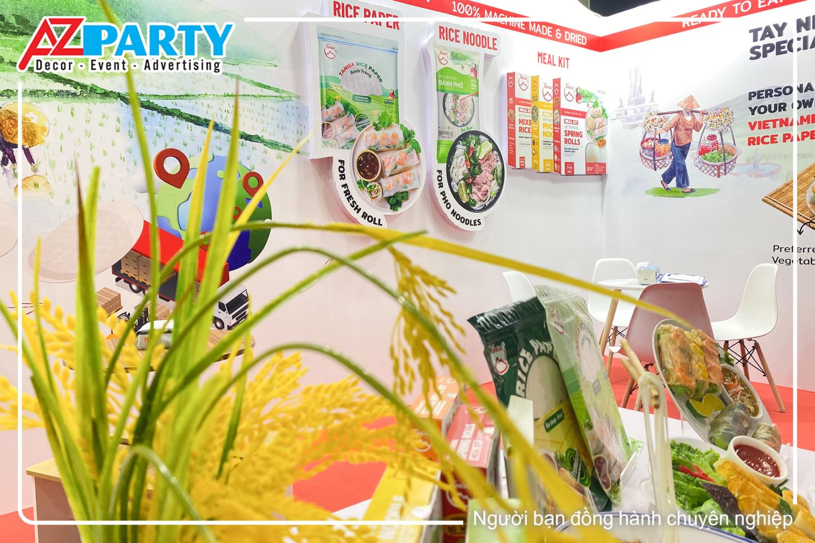 Cây lúa giả giúp làm tăng tính thẩm mỹ cho gian hàng