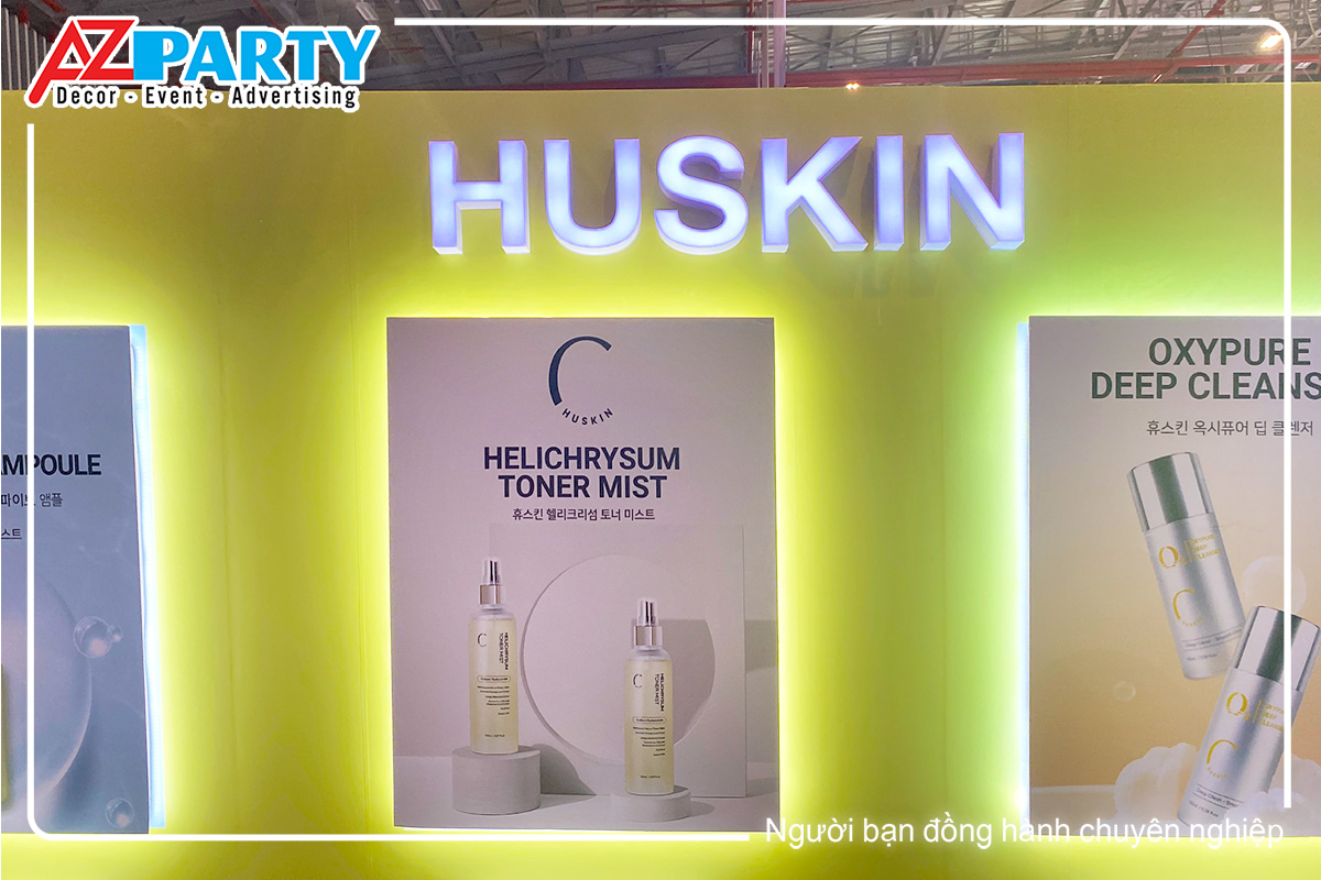 Logo gian hàng Huskin và banner các sản phẩm của thương hiệu