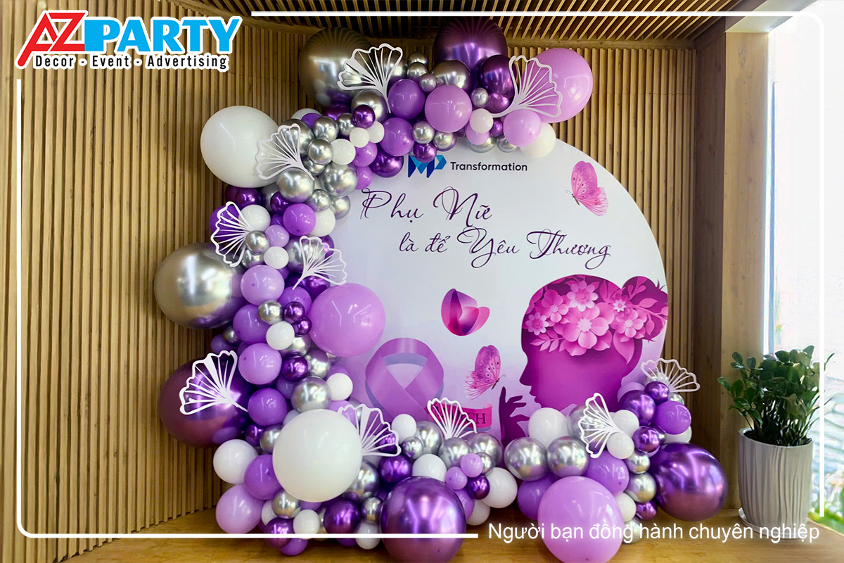 backrop hình tròn, tone màu tím đậm nhiều sắc độ