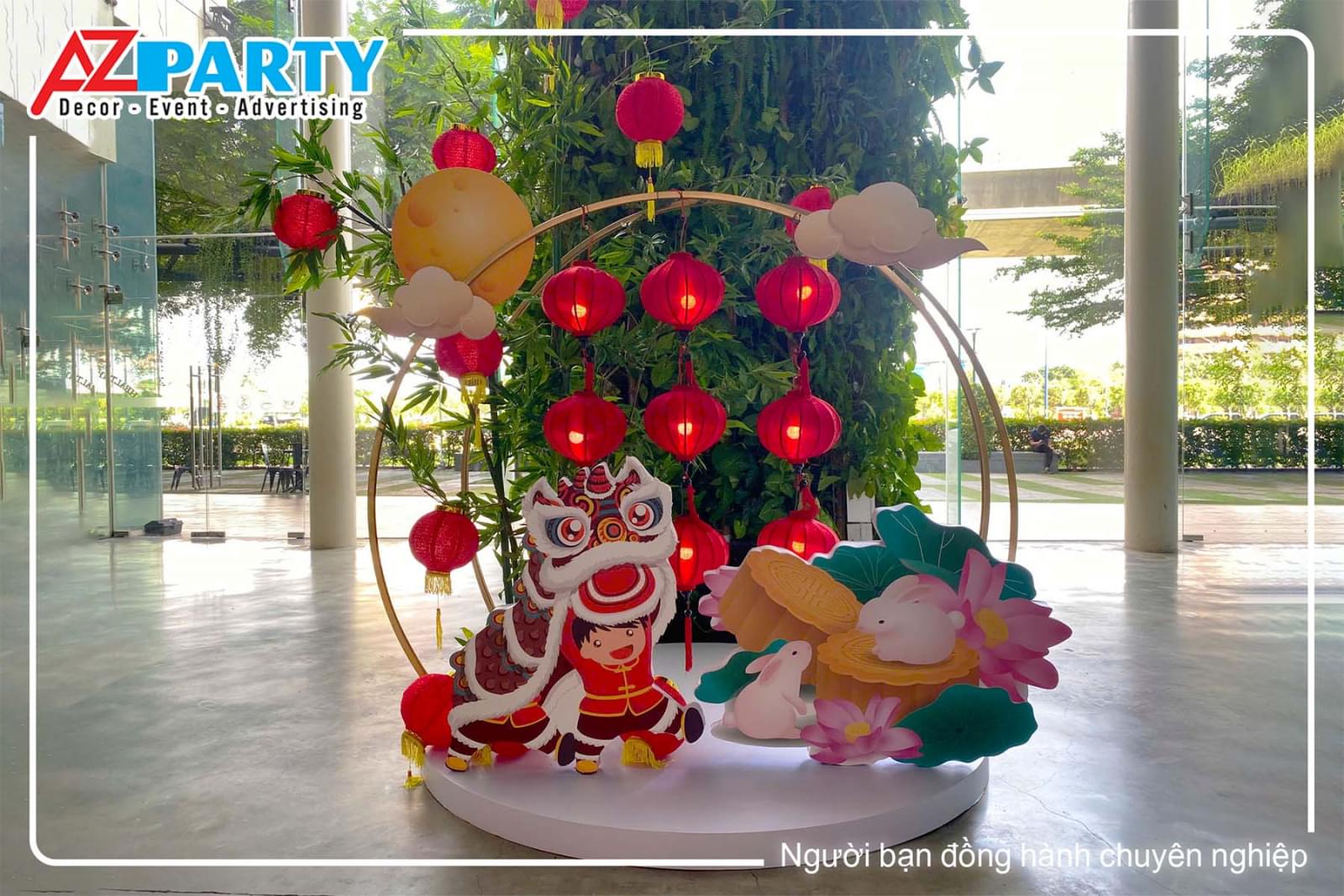 Tiểu cảnh trung thu đơn giản nhưng ấn tượng
