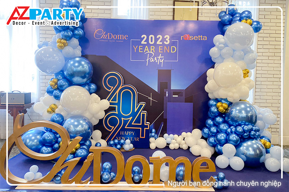 Backdrop Tone xanh sang trọng 