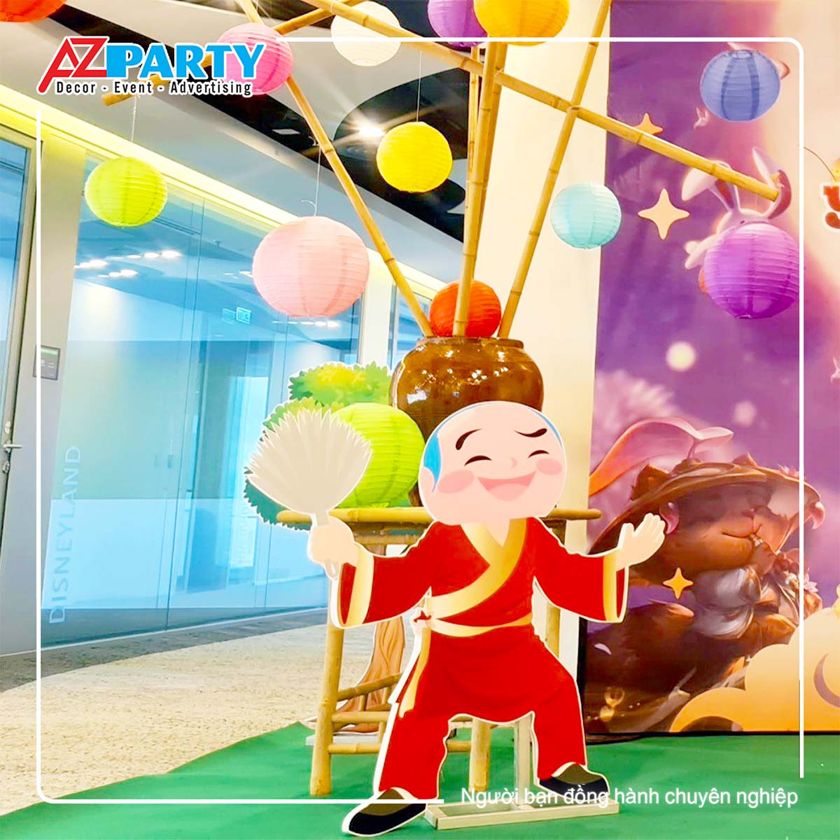 chú cuối được trang trí để backdrop thêm phần sinh động
