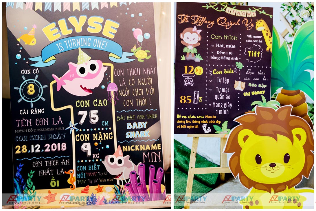 trang trí bàn sinh nhật cho bé gái- chalkboard