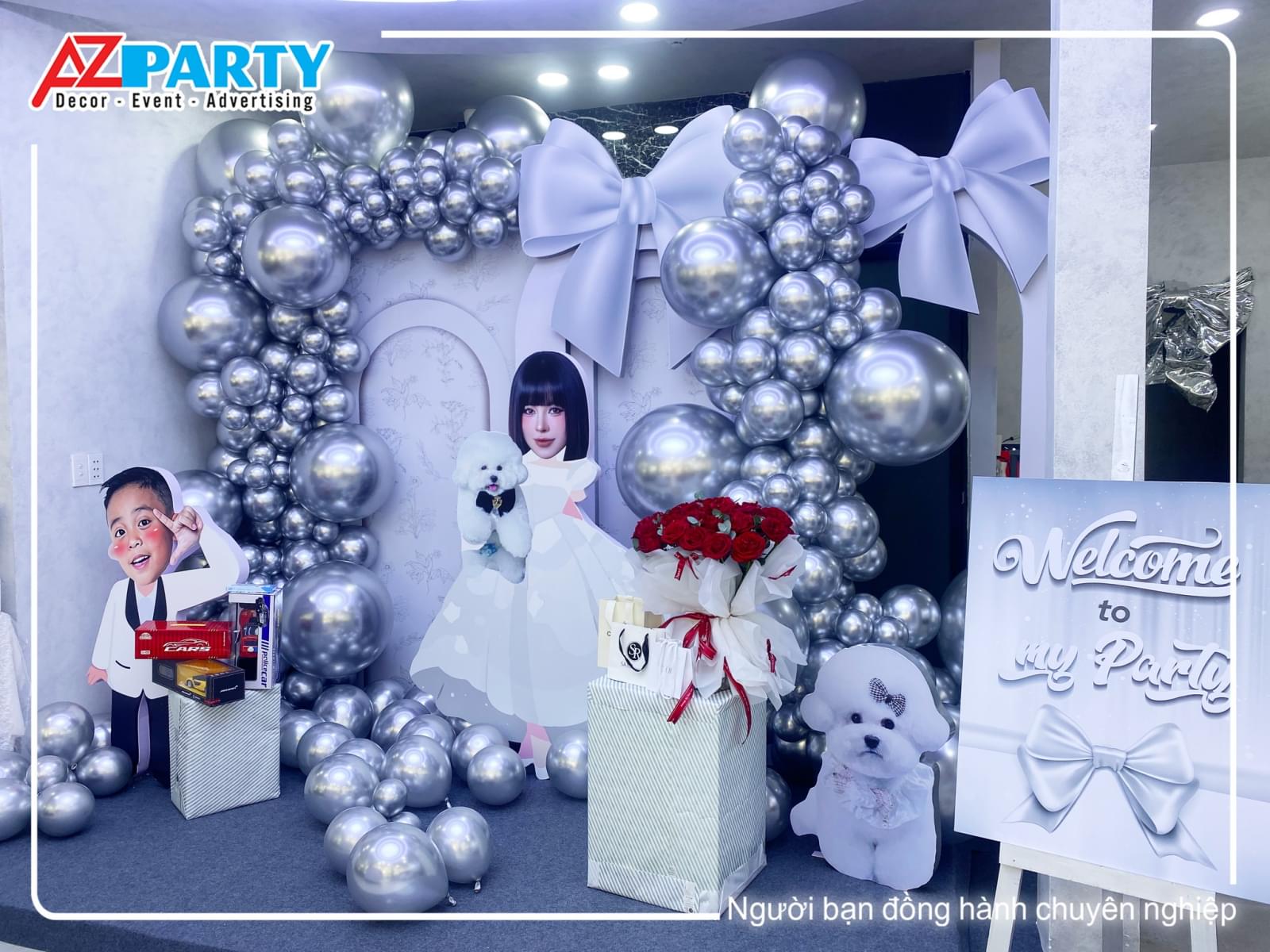 Backdrop sinh nhật nơ