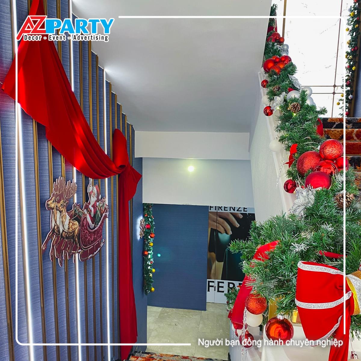 Trang trí noel khu vực cầu thang 
