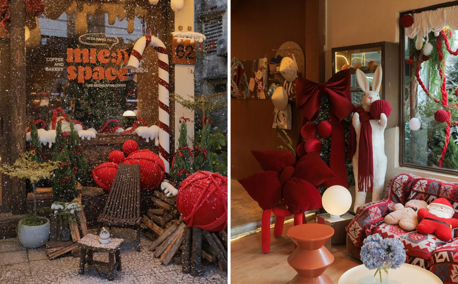 Decor giáng sinh ấm áp tại quán cafe