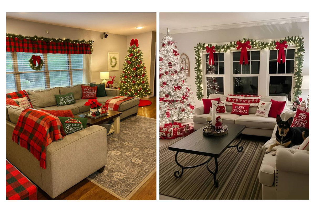 Trang trí noel phòng khách ấm áp 