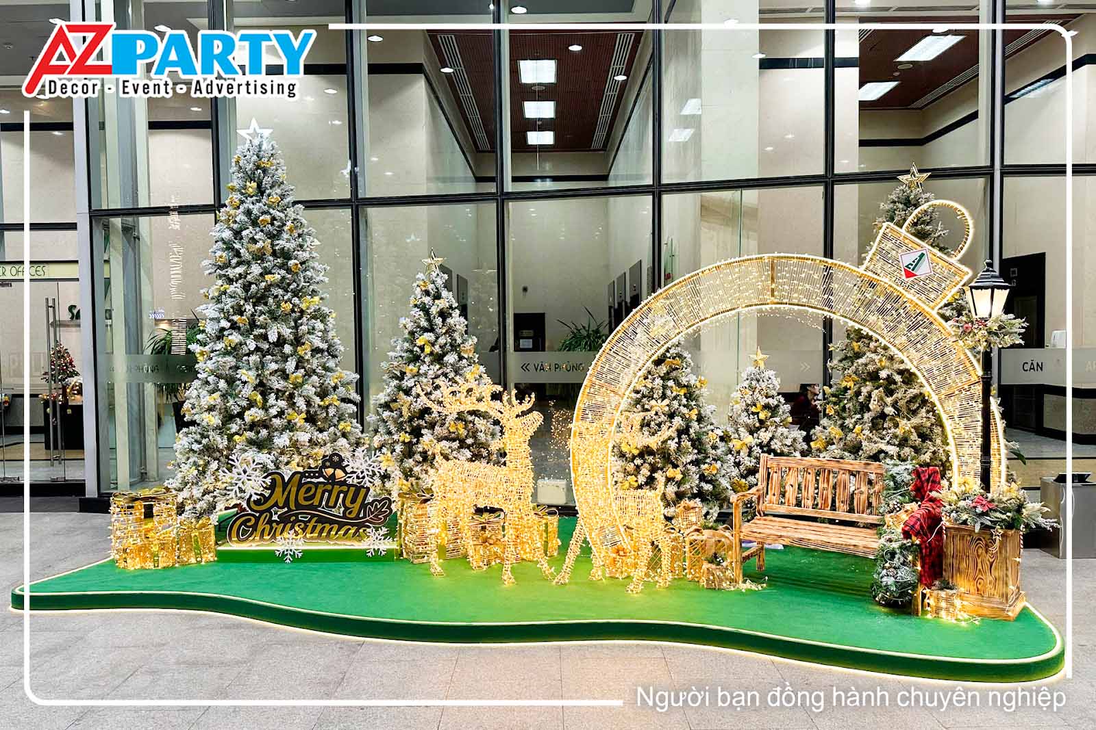 Trang trí tiểu cảnh noel sang trọng 