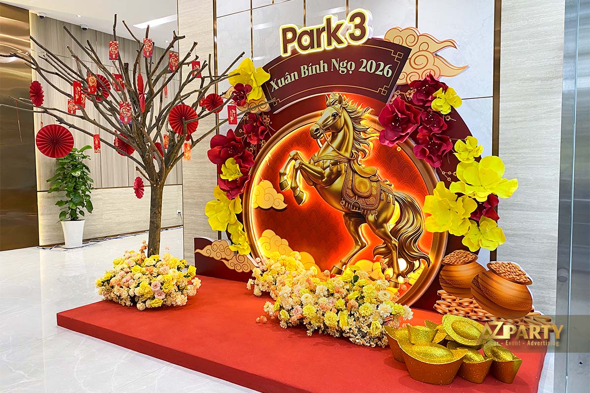 Tiểu cảnh tết hiện đại, sang trọng tại chung cư vinhome park 3