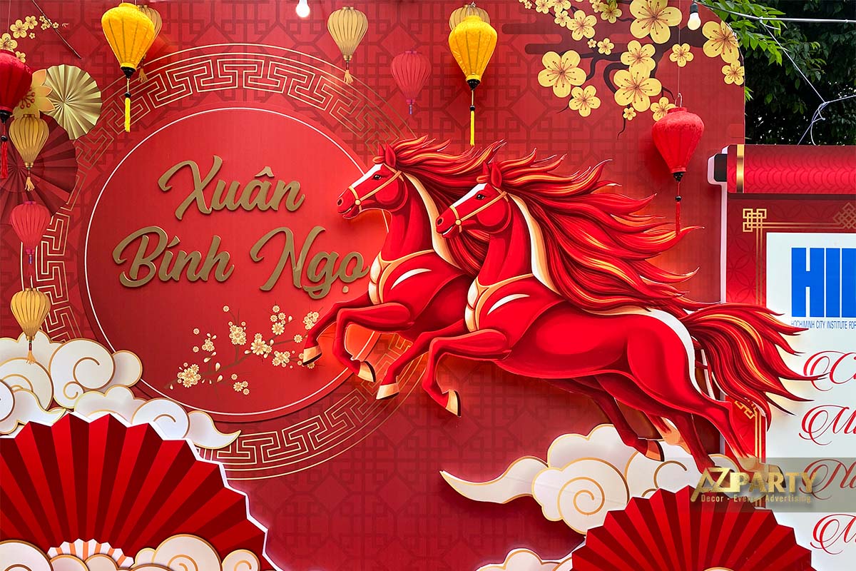 Tiểu cảnh Tết Bính Ngọ 2026 ấn tượng và sang trọng