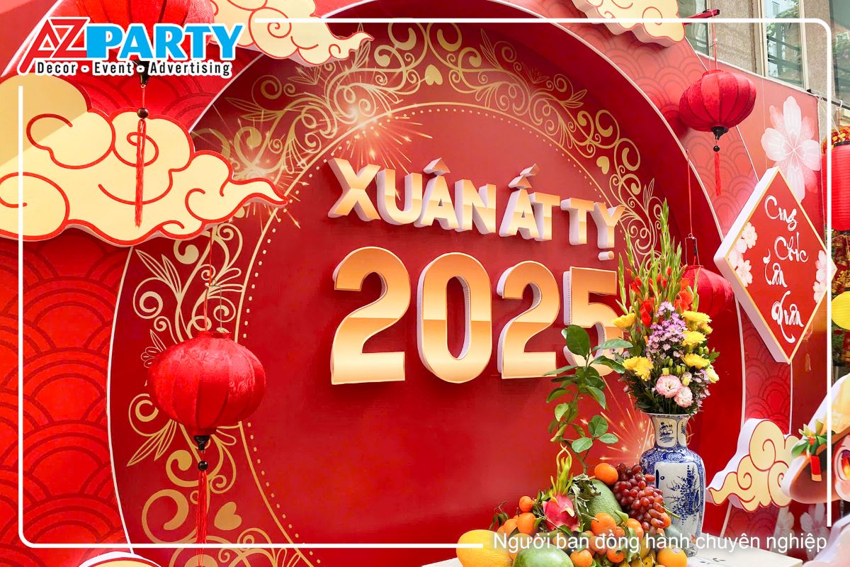 bộ chữ xuân Ất Tỵ 2025 nổi khổi tại tiểu cảnh 