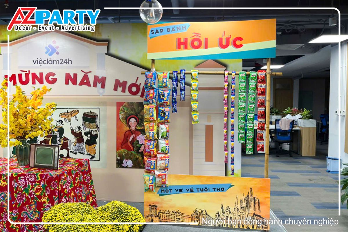 Sạp hàng bán bánh kẹo 